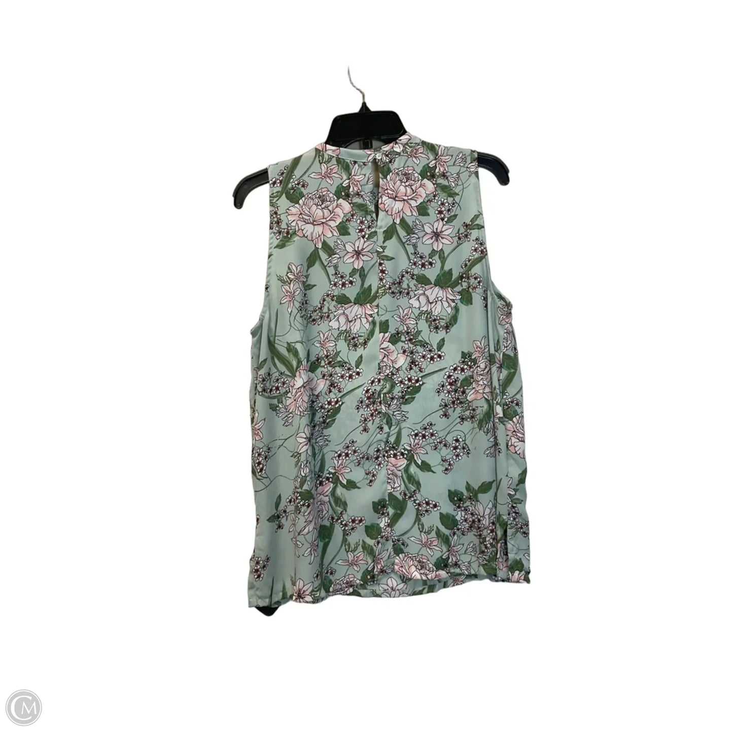 Top Sleeveless By Loft In Green & Pink, Size: L