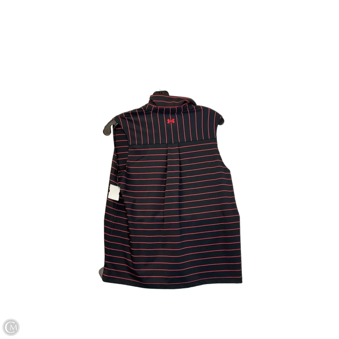 Athletic Top Short Sleeve By Under Armour In Black, Size: M