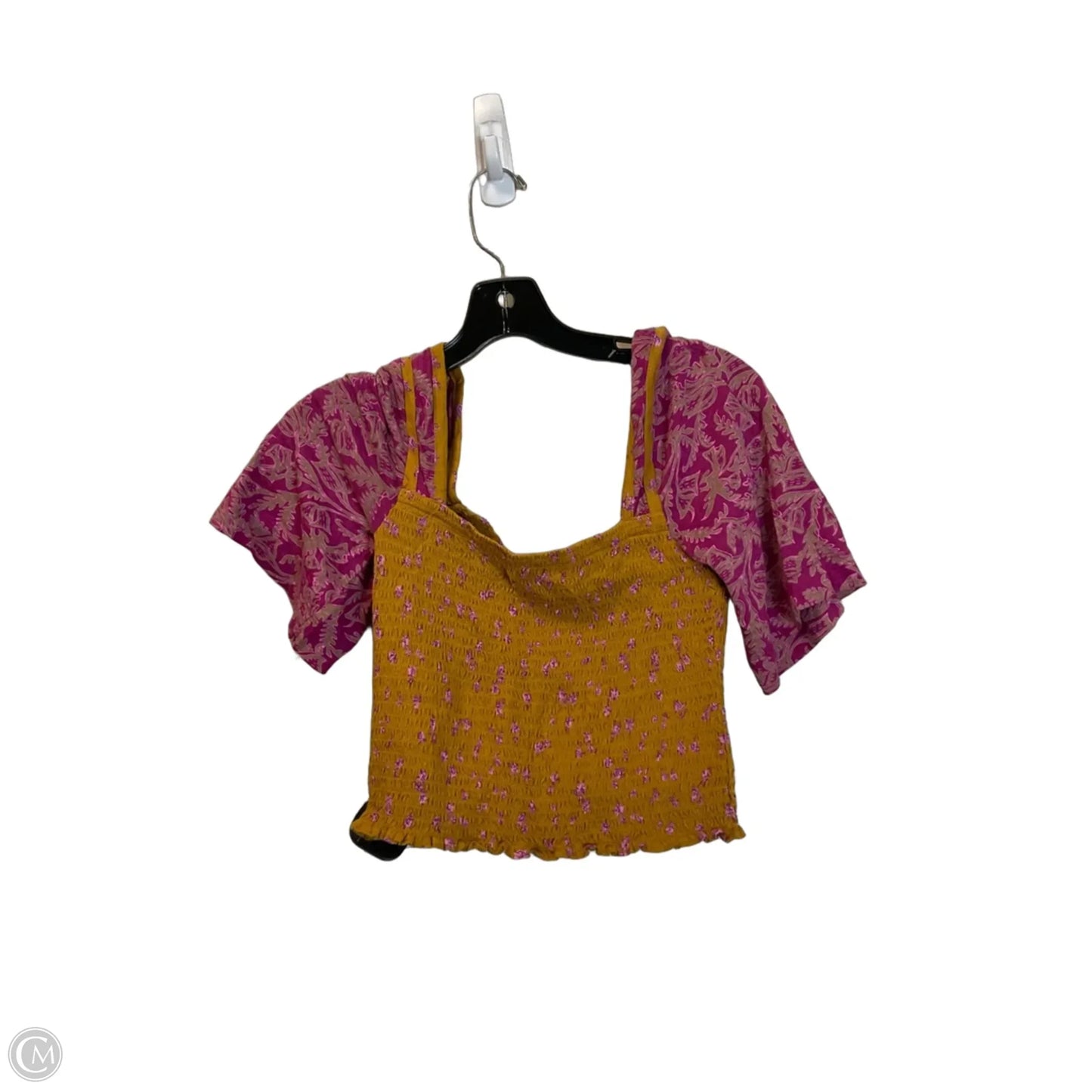 Top Short Sleeve By Free People In Orange, Size: S