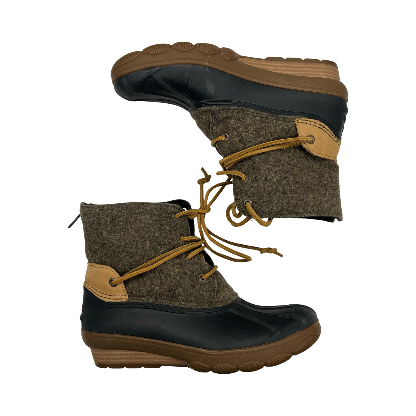 Boots Rain By Sperry In Black & Brown, Size:7