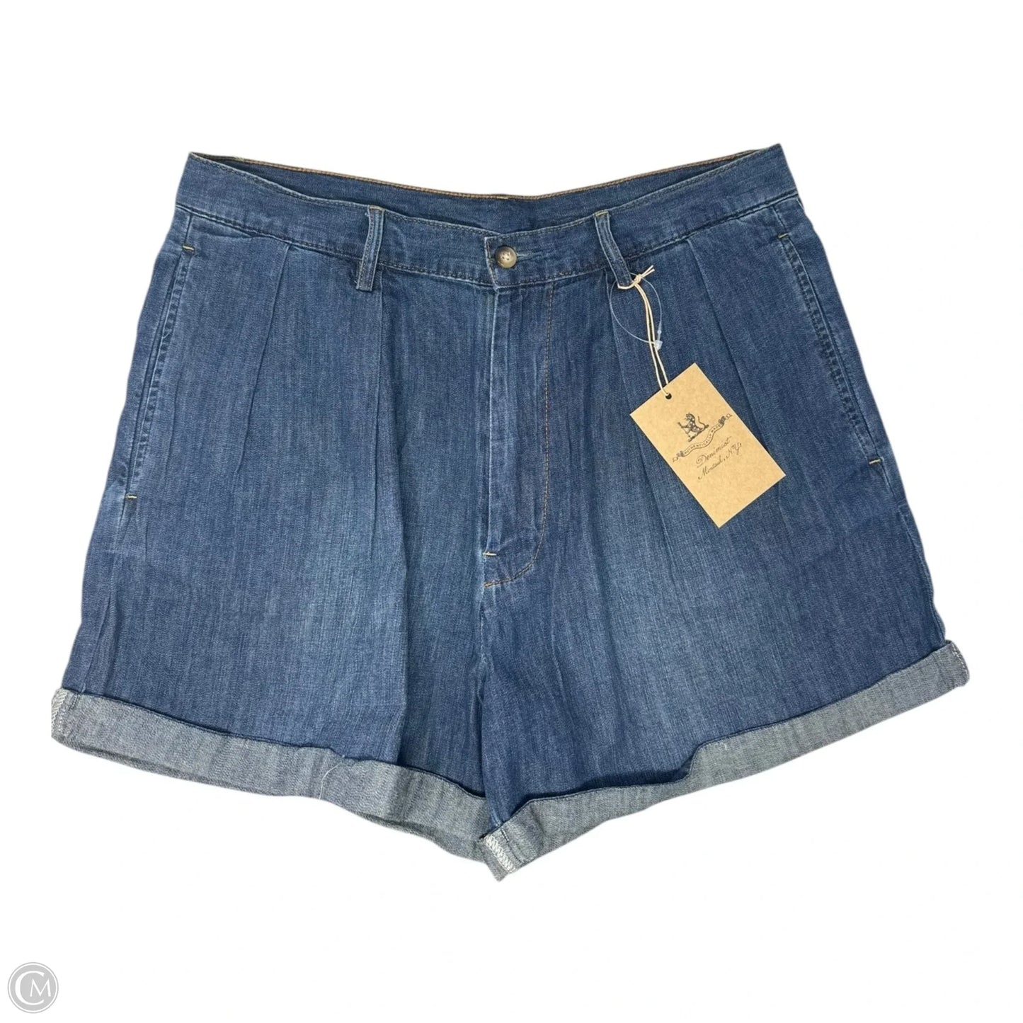 Blair Pleated Cuff Shorts By Denimist In Blue Denim, Size: 6