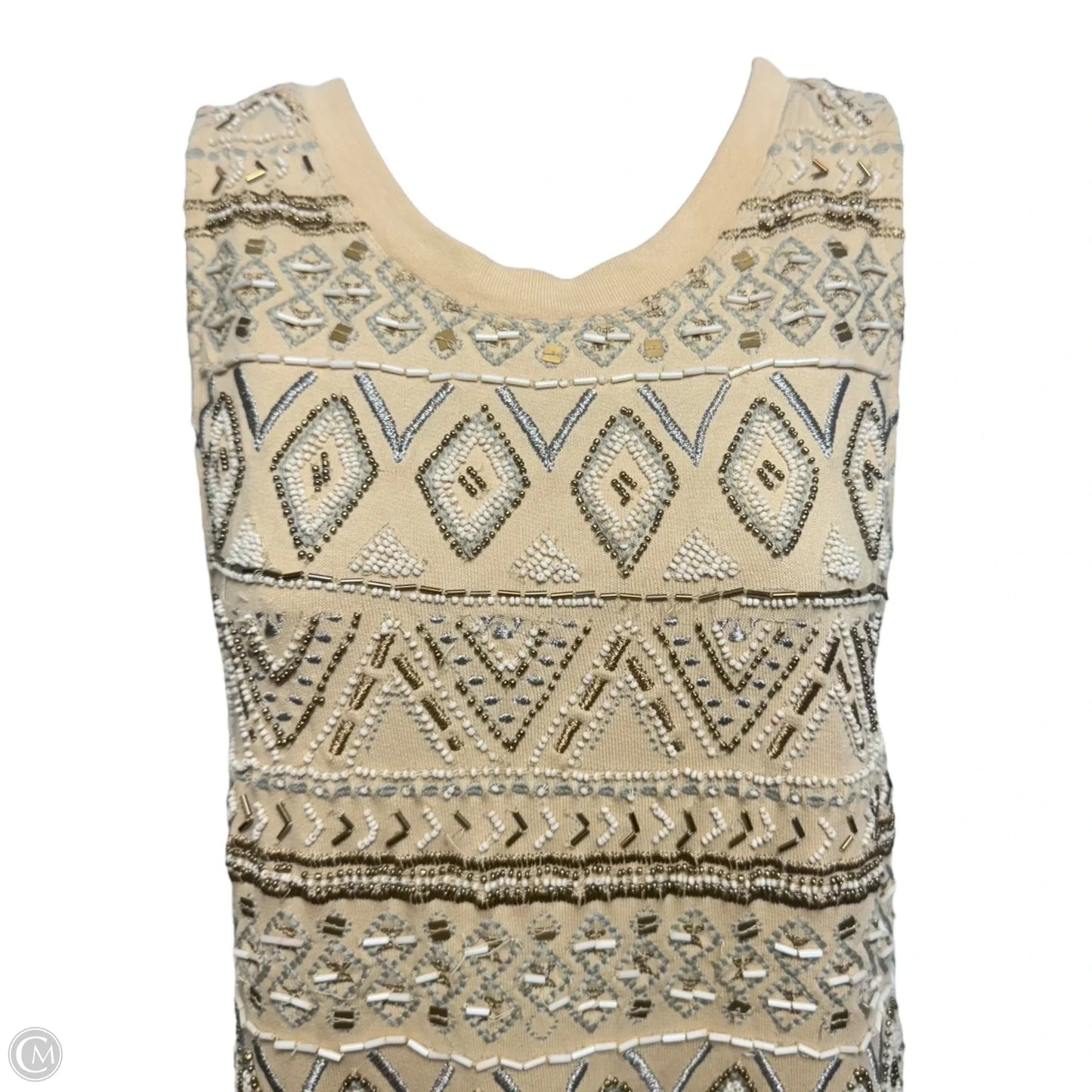 Beaded Scoop Back Dress Party Short By Free People In Gold, Size: S