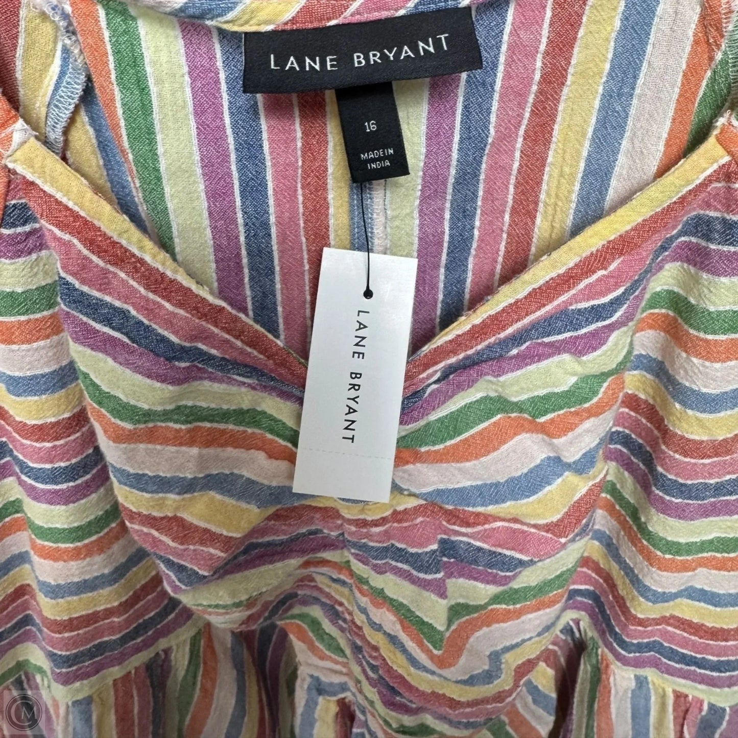 Top Short Sleeve By Lane Bryant In Striped Pattern, Size: 16
