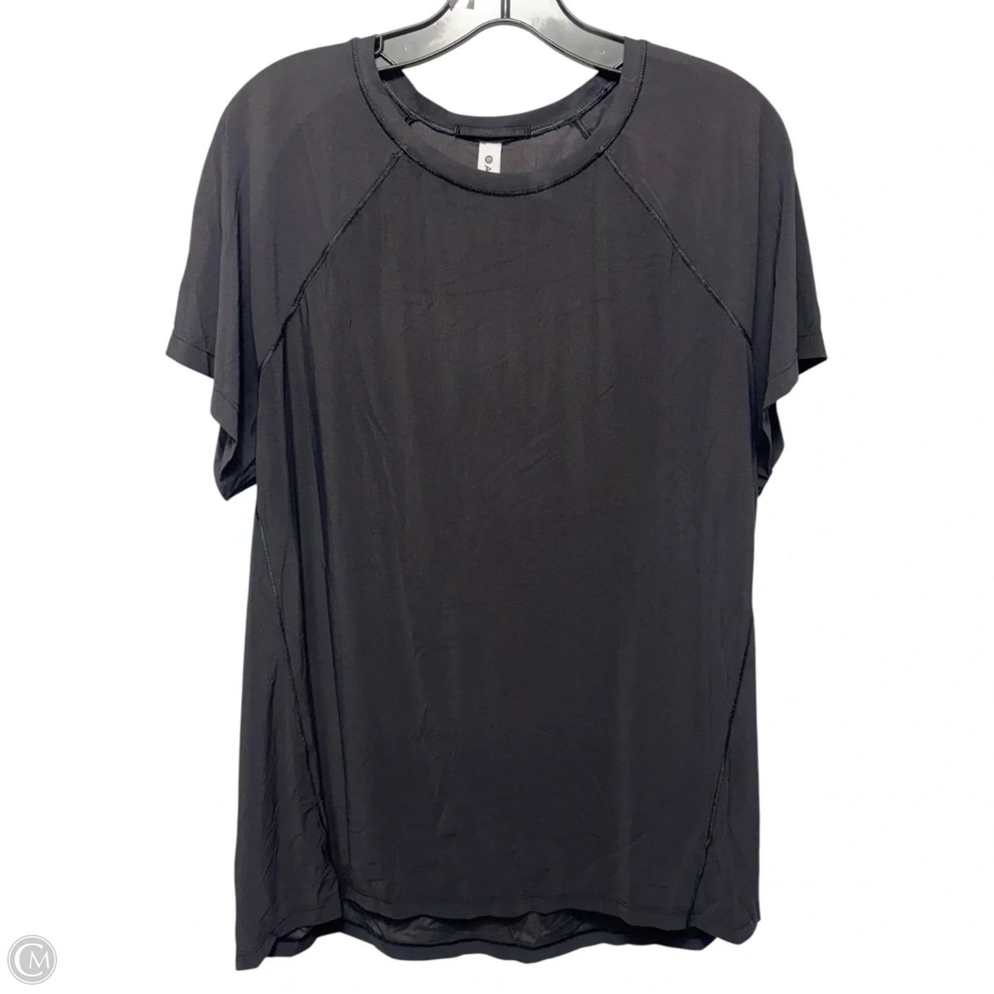 Athletic Top Short Sleeve By Athleta In Black, Size: L