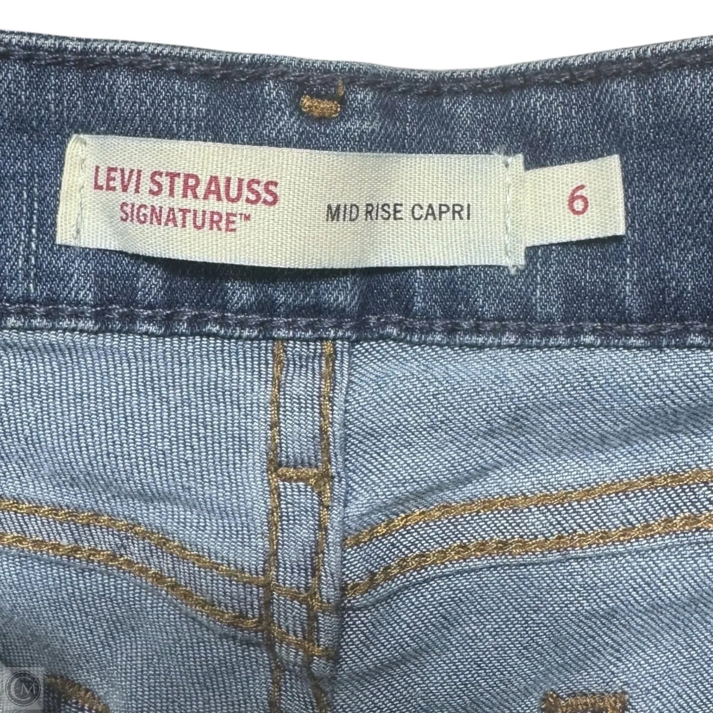 Levi Strauss Signature Mid Rise Capri Jeans By Levis In Blue Denim, Size: 6