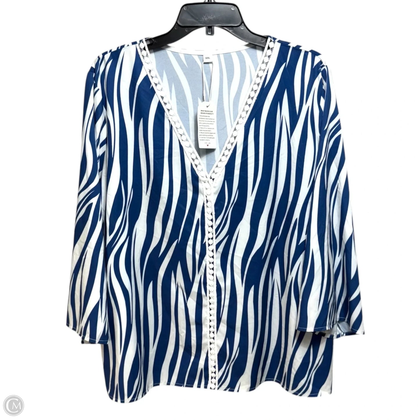 Top 3/4 Sleeve By Clothes Mentor In Blue, Size: Xxl