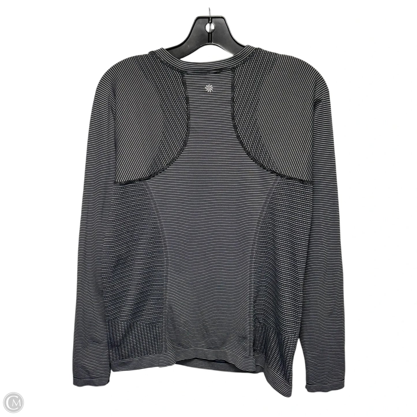 Athletic Top Long Sleeve Collar By Athleta In Striped Pattern, Size: M