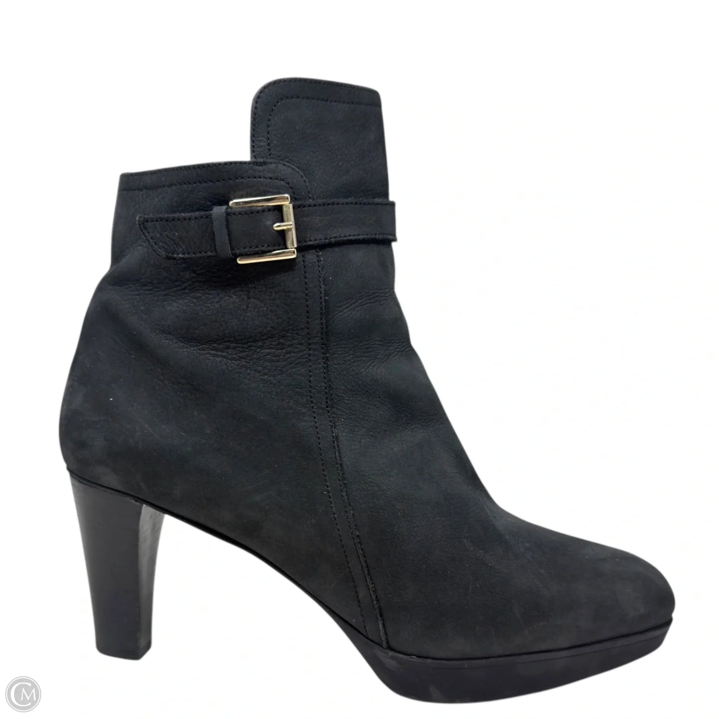Shearling Lined Leather Heeled Ankle Boots By Fratelli Rossetti In Black, Size: 10