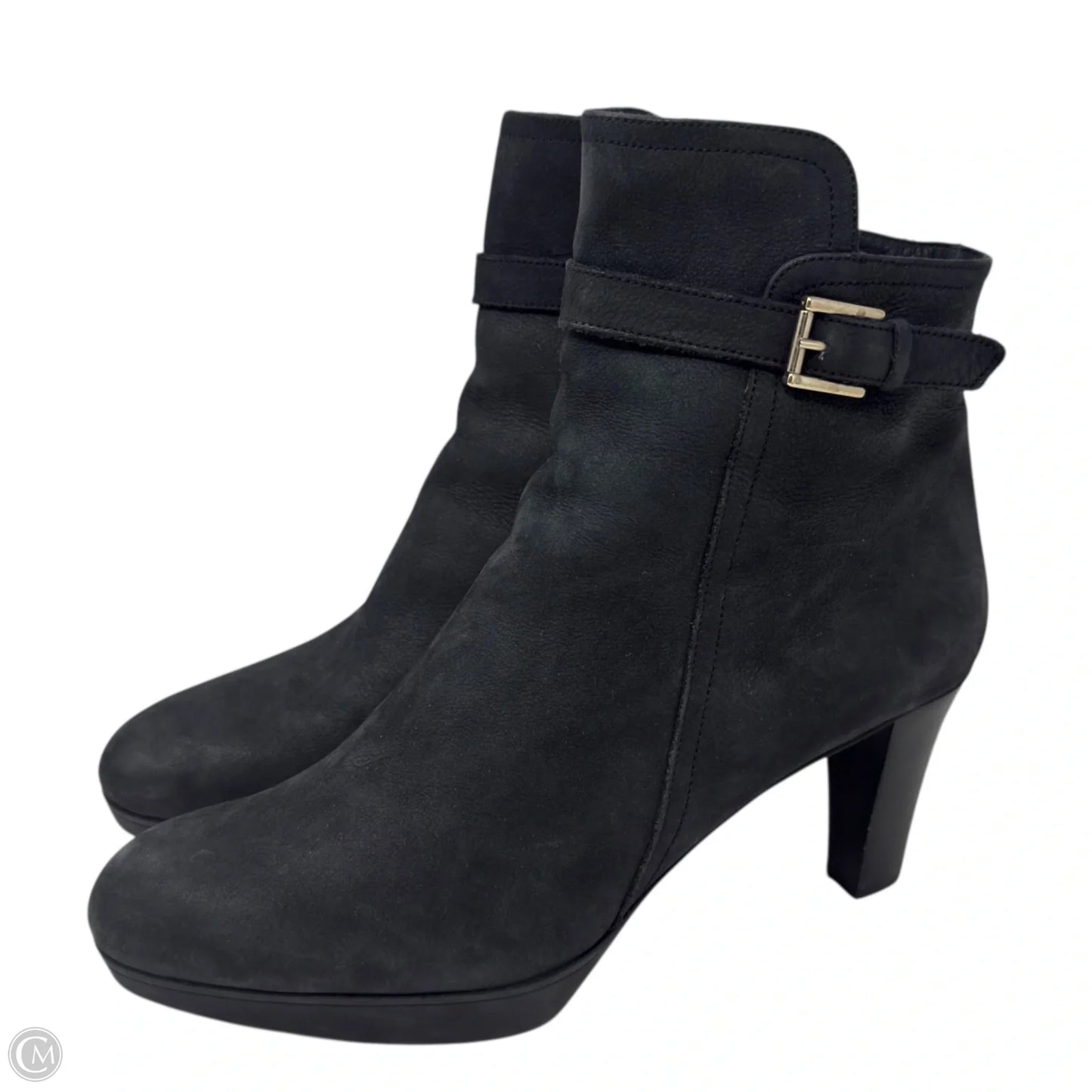 Shearling Lined Leather Heeled Ankle Boots By Fratelli Rossetti In Black, Size: 10