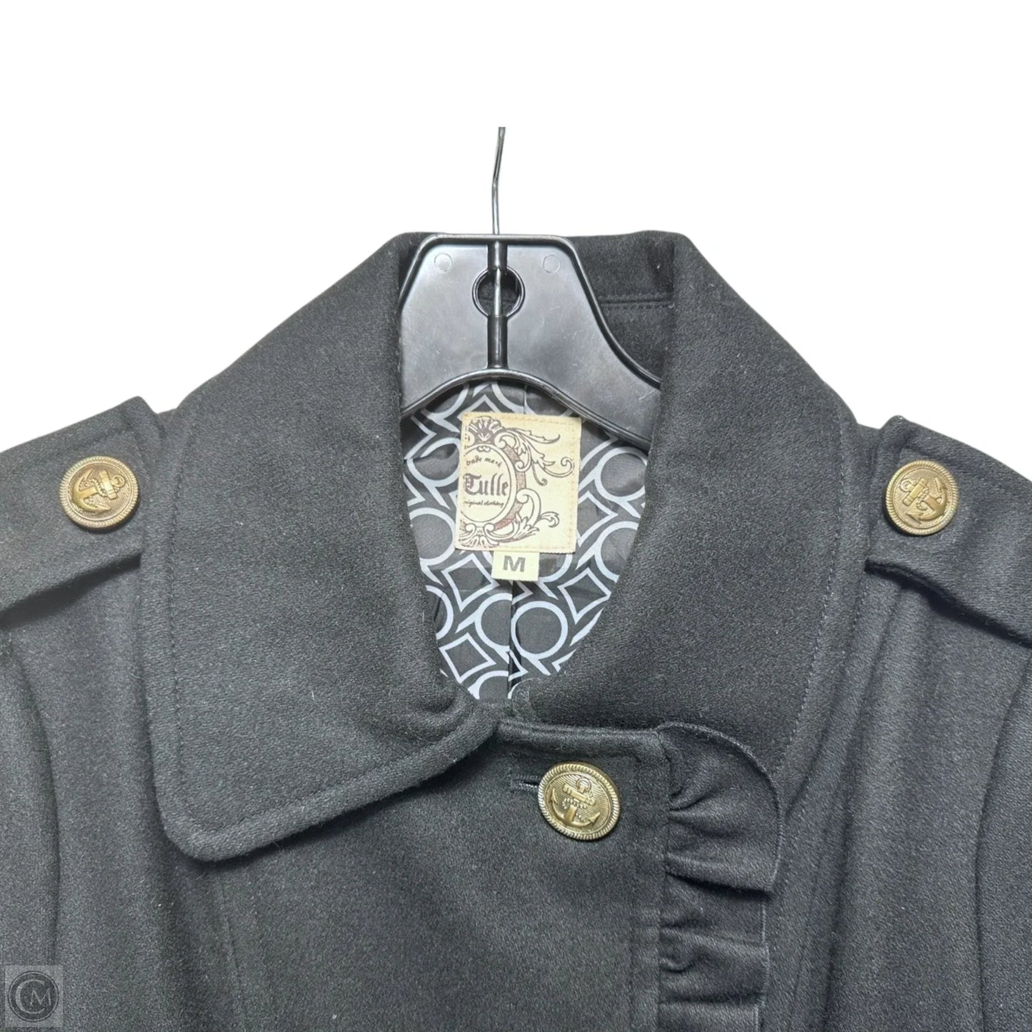 Coat Wool By Tulle In Black, Size: M