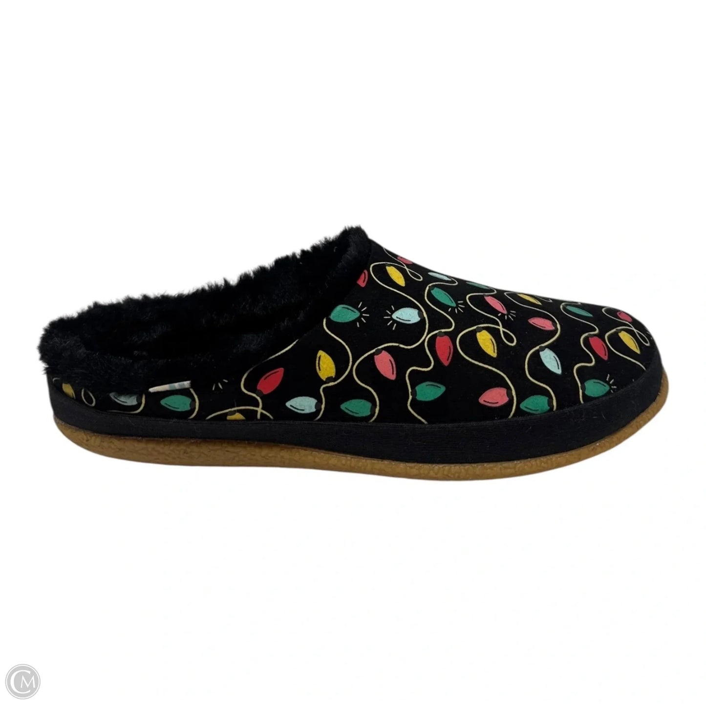 Christmas Lights Fur Lined Slippers By Toms In Multi-colored, Size: 8