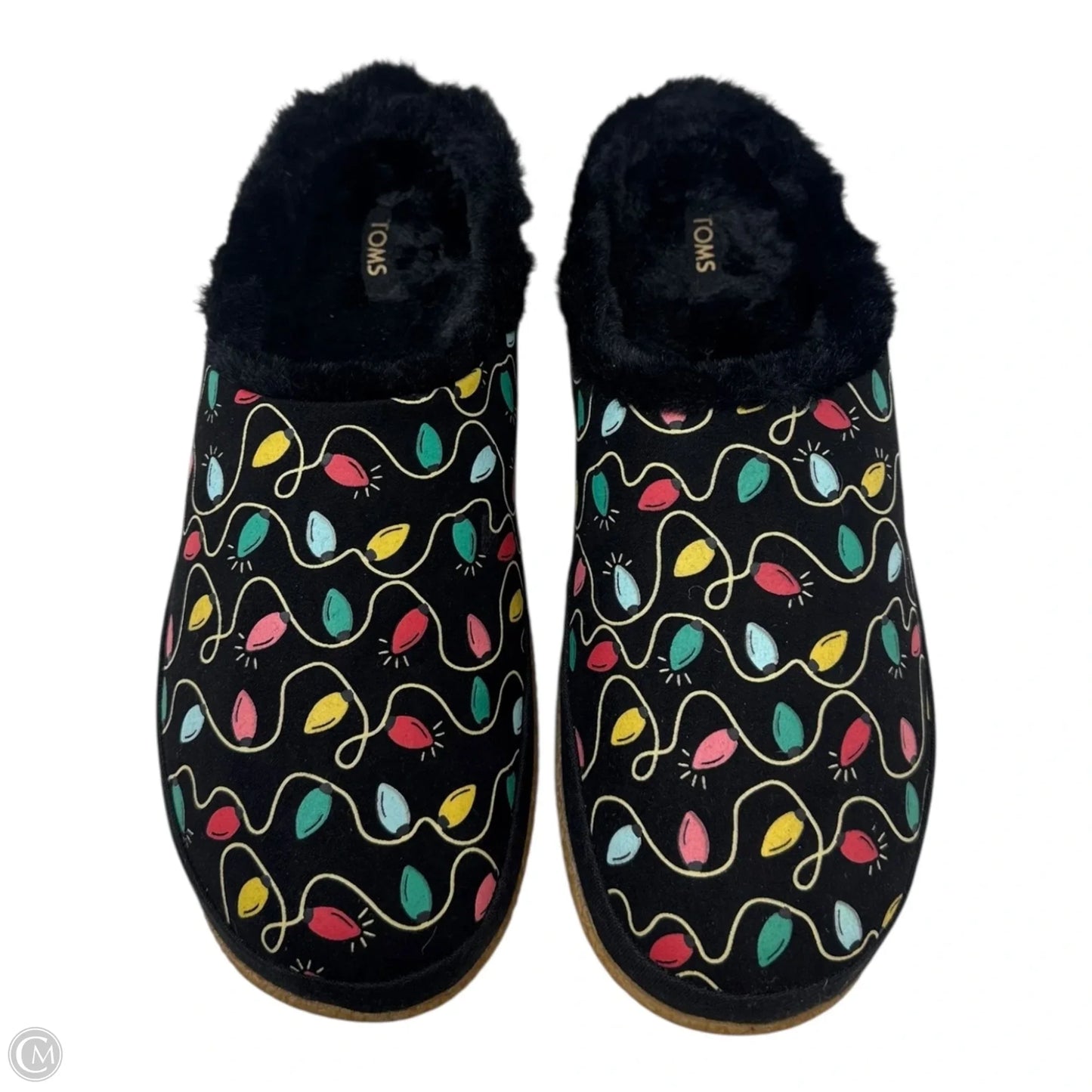 Christmas Lights Fur Lined Slippers By Toms In Multi-colored, Size: 8
