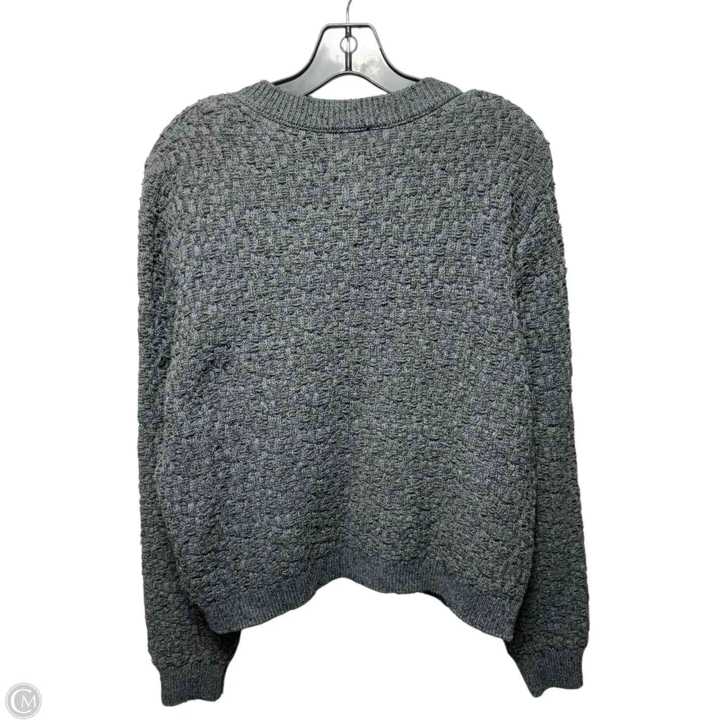 Sweater Cardigan By H&m In Grey, Size: L