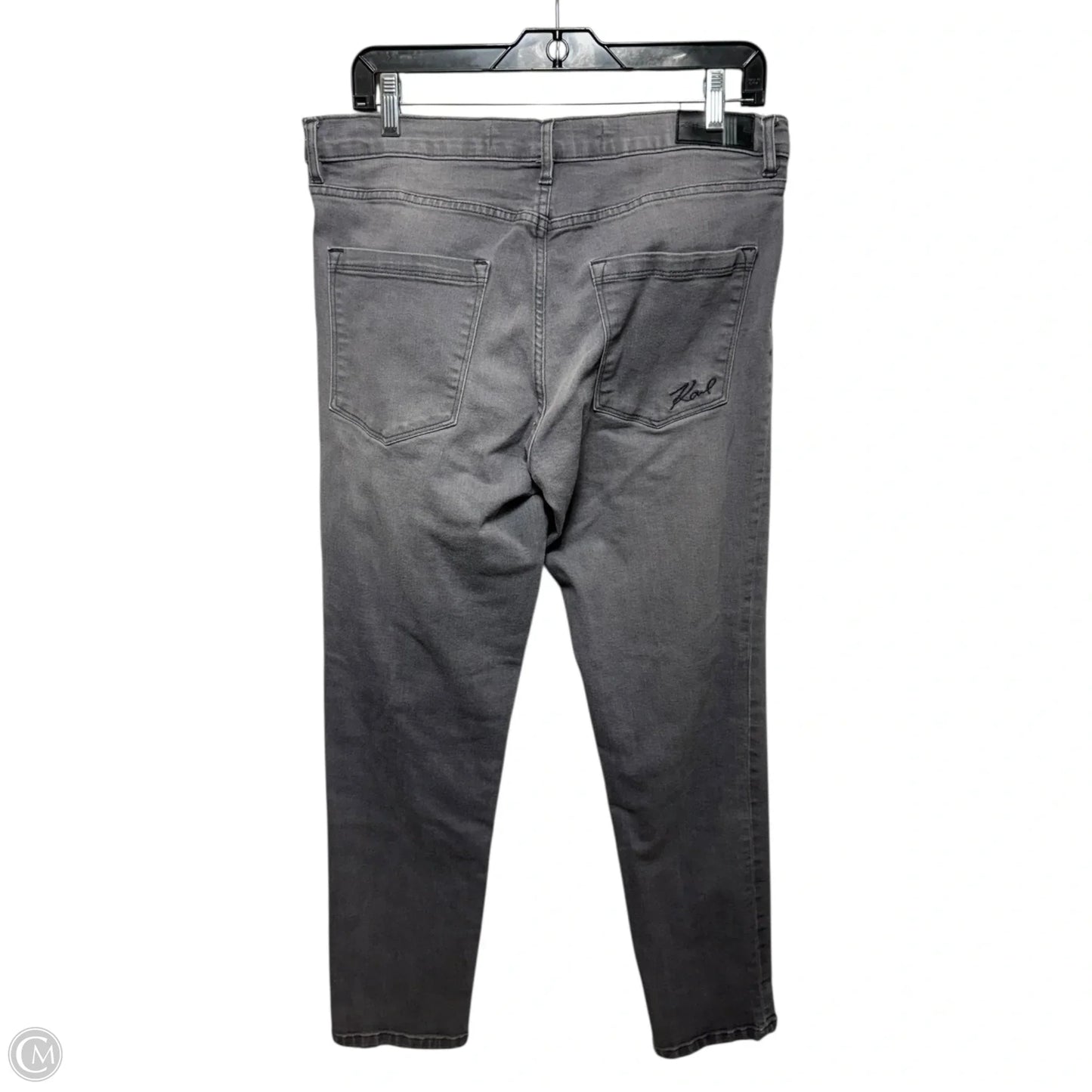 Skinny Jeans Designer By Karl Lagerfeld In Grey, Size: 14