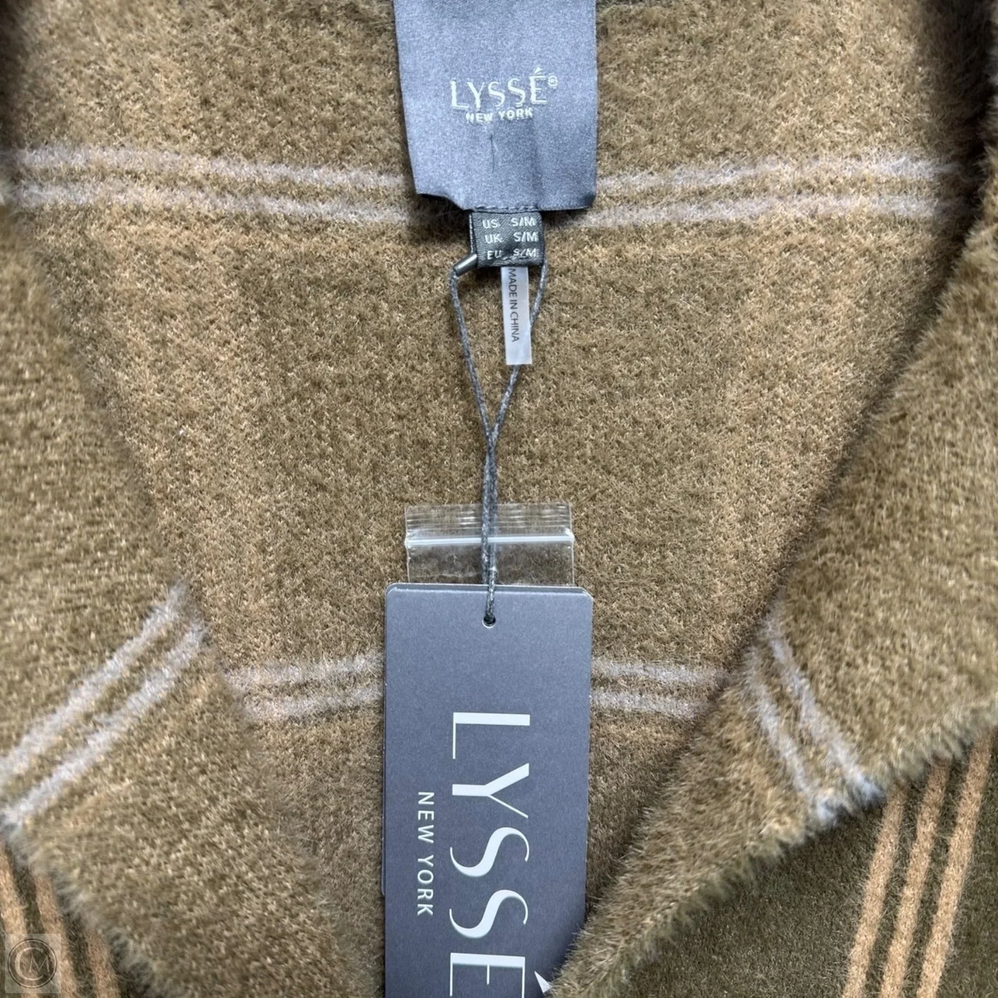 Sweater Cardigan By Lysse In Plaid Pattern, Size: Xs