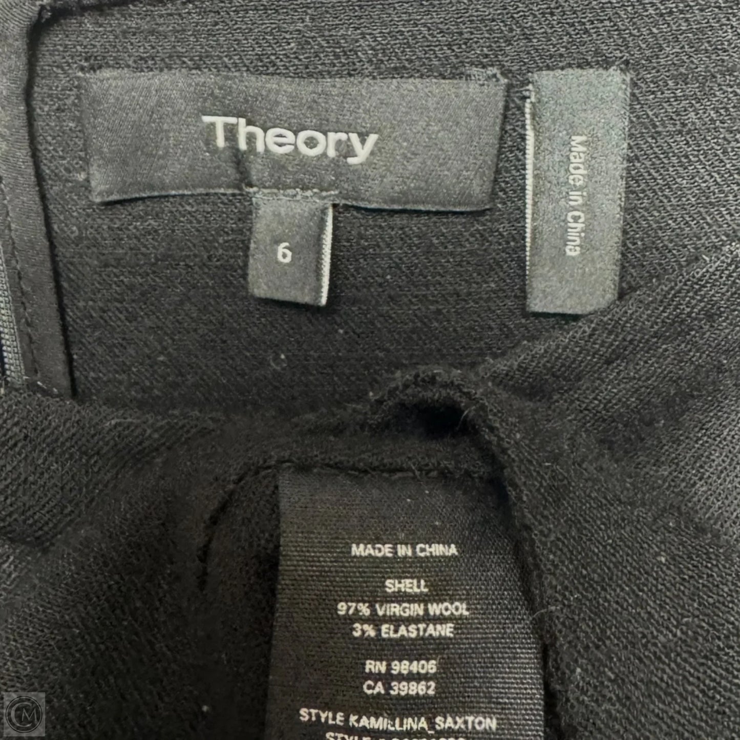 Wool Mini Flared Dress By Theory In Black, Size: 6