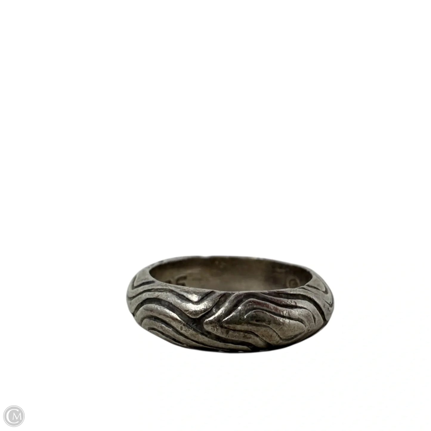 Sterling Silver Wood Grain Band Ring Luxury Designer By Tiffany And Company, Size: 6