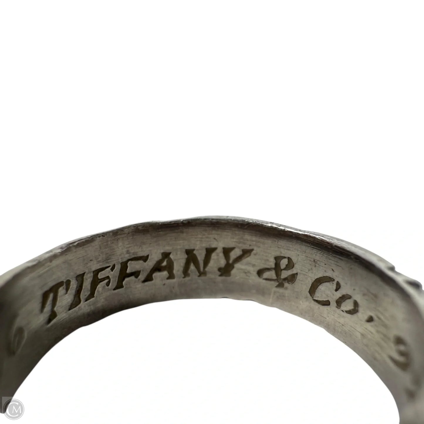 Sterling Silver Wood Grain Band Ring Luxury Designer By Tiffany And Company, Size: 6