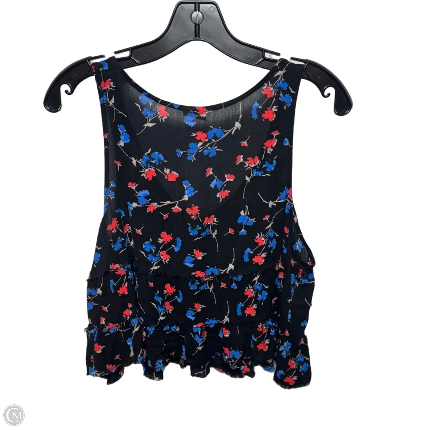 Black Floral Swing Crop Top By Free People In Floral Print, Size: S