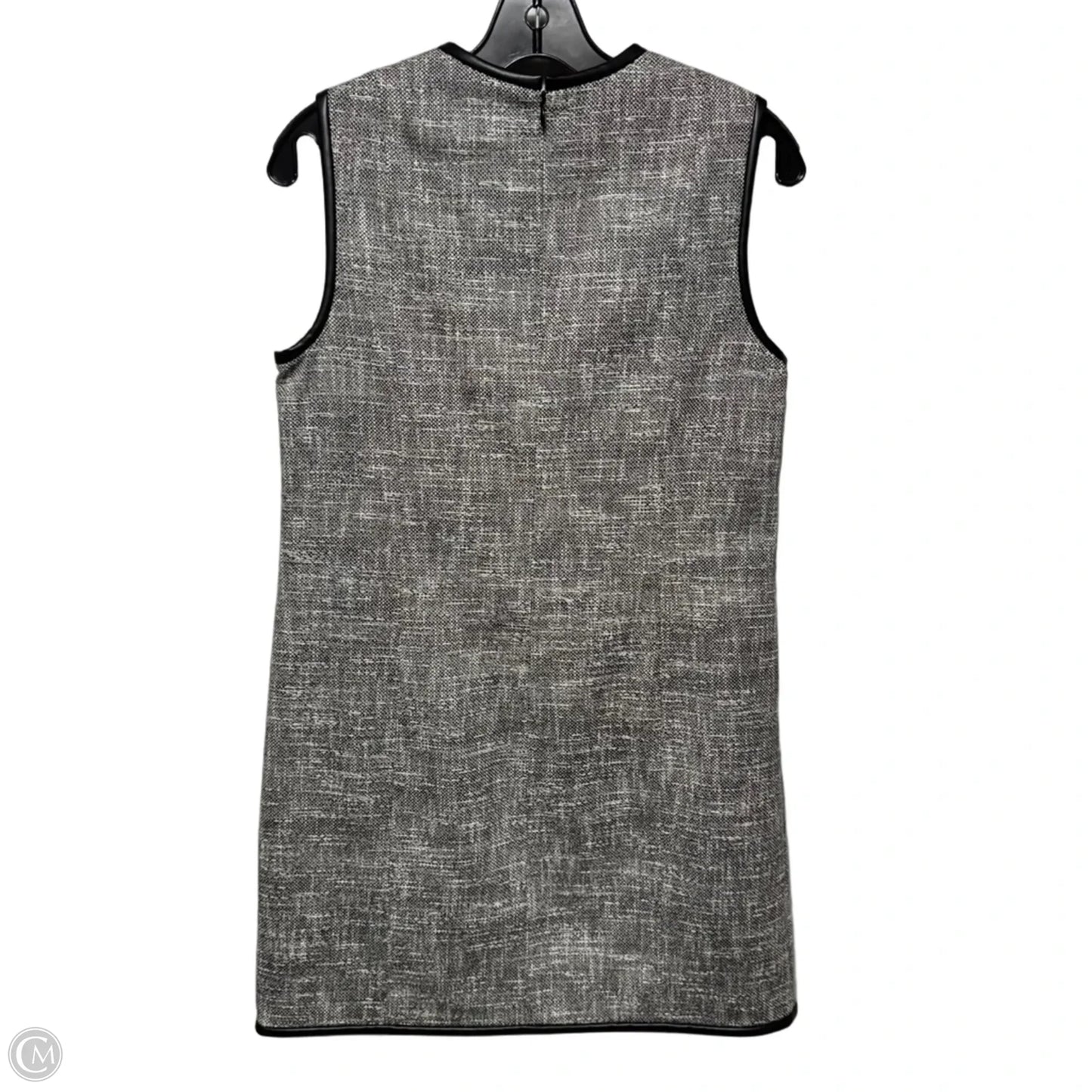Tweed Leather Trim Sheath Dress Casual Midi By Theory In Grey, Size: 6
