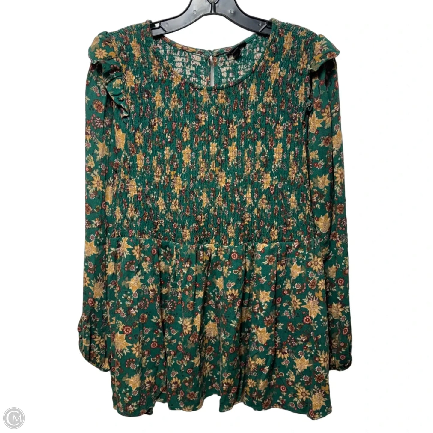 Smocked Top Long Sleeve By Torrid In Floral Print, Size: 2x