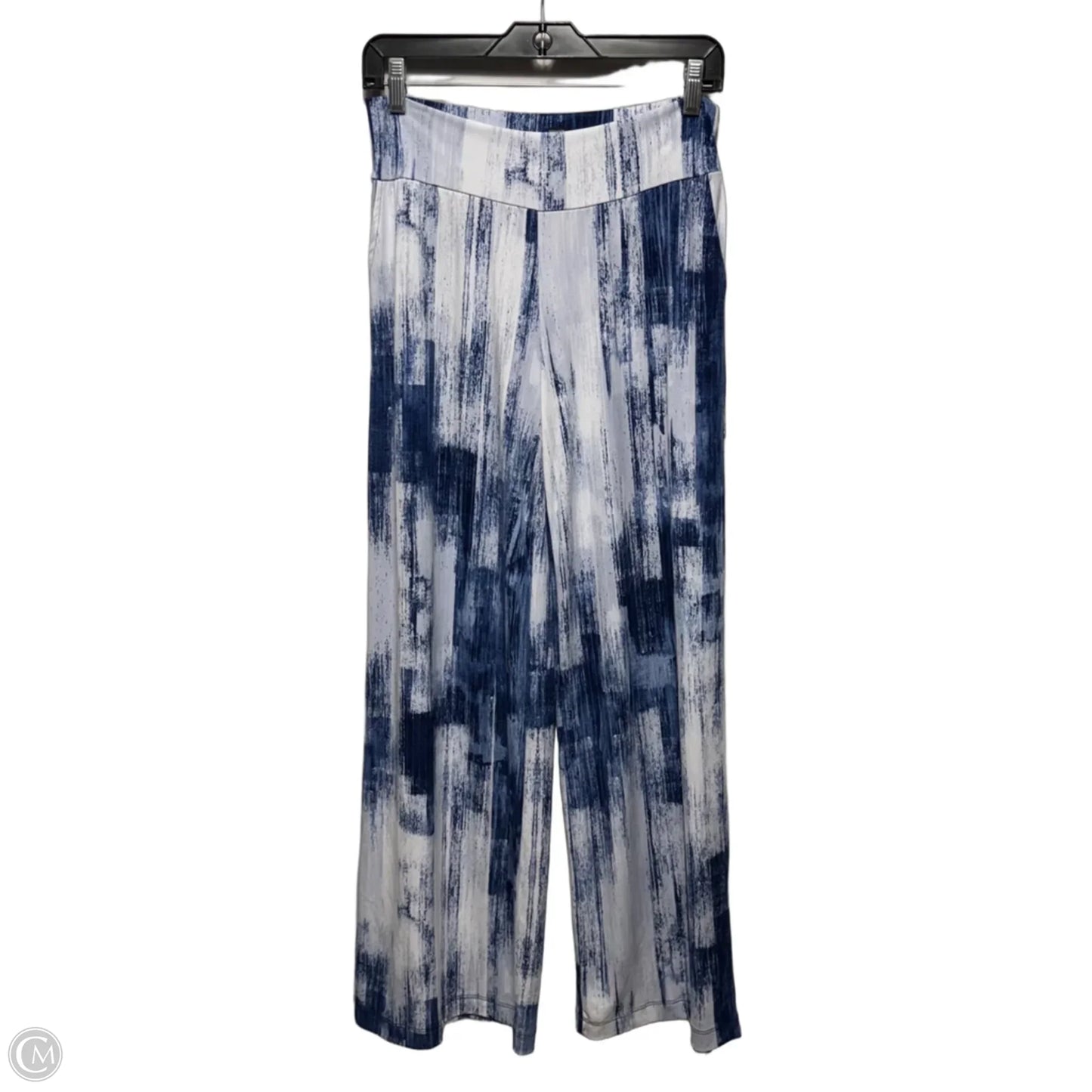 Pants Wide Leg By Clara Sun Woo In Blue & White, Size: L