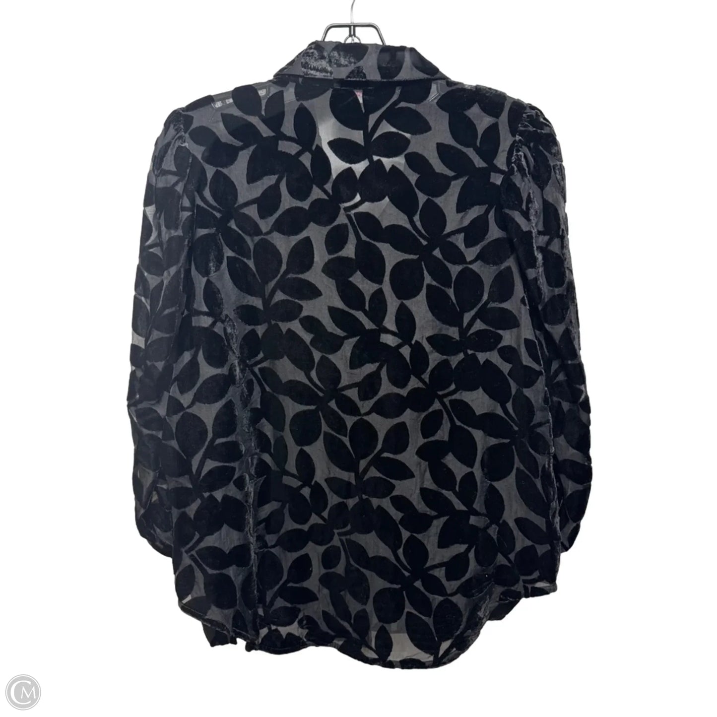 Sumptuous Blouse By Gretchen Scott In Black Luxe Leaf Velvet, Size: S