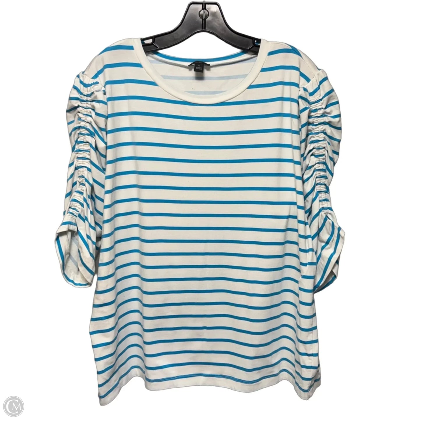 Top 3/4 Sleeve By Ann Taylor In Striped Pattern, Size: Xl