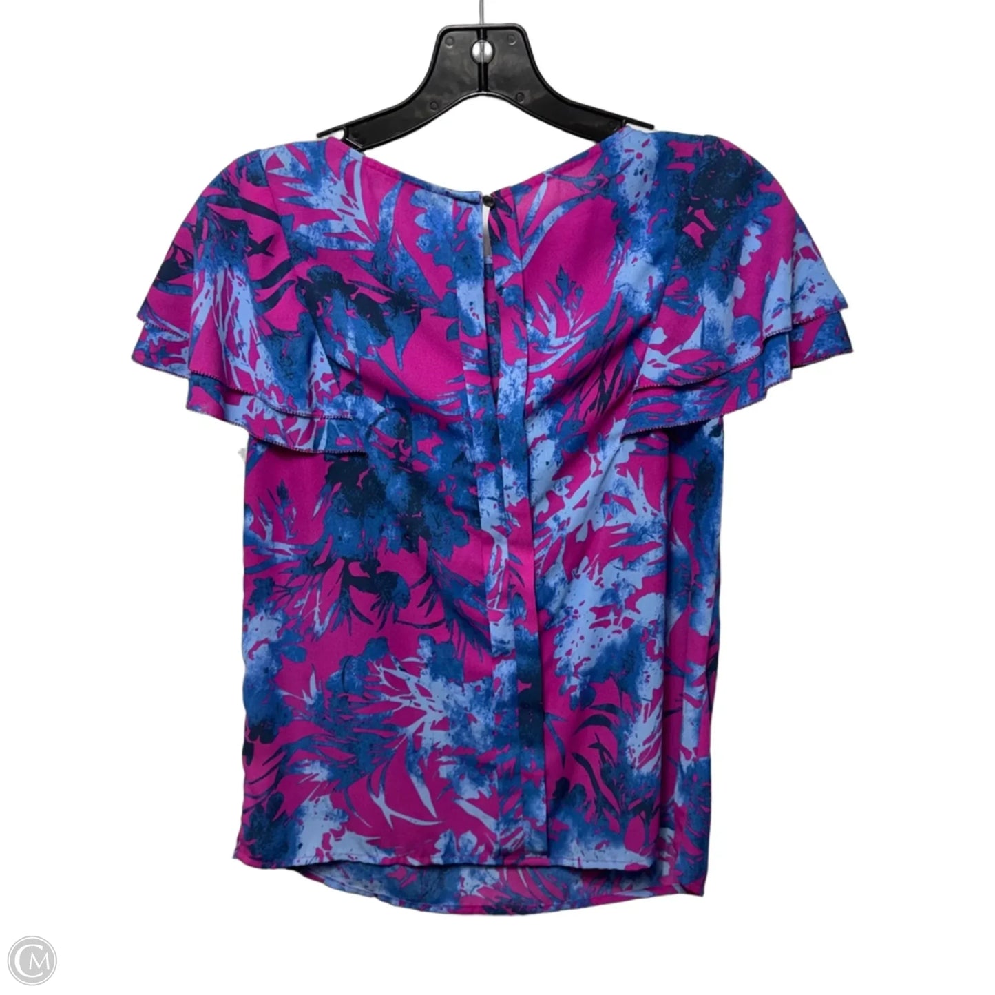 Top Short Sleeve By Banana Republic In Blue & Pink, Size: Xs