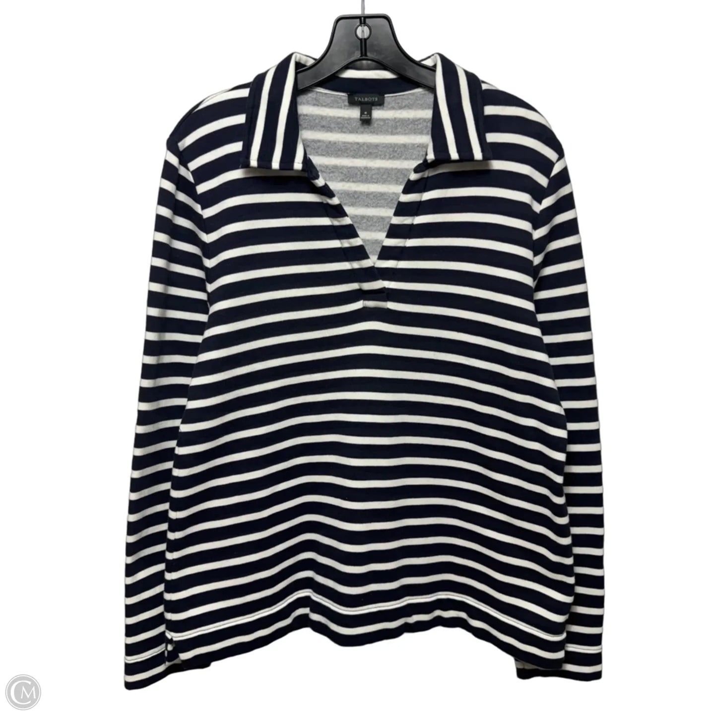 Top Long Sleeve By Talbots In Striped Pattern, Size: M