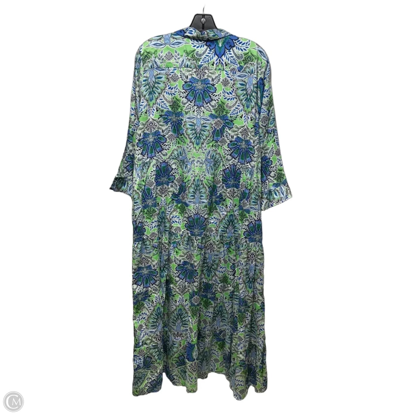 Printed Maxi Shirt Dress By Milano In Paisley Print, Size: 6