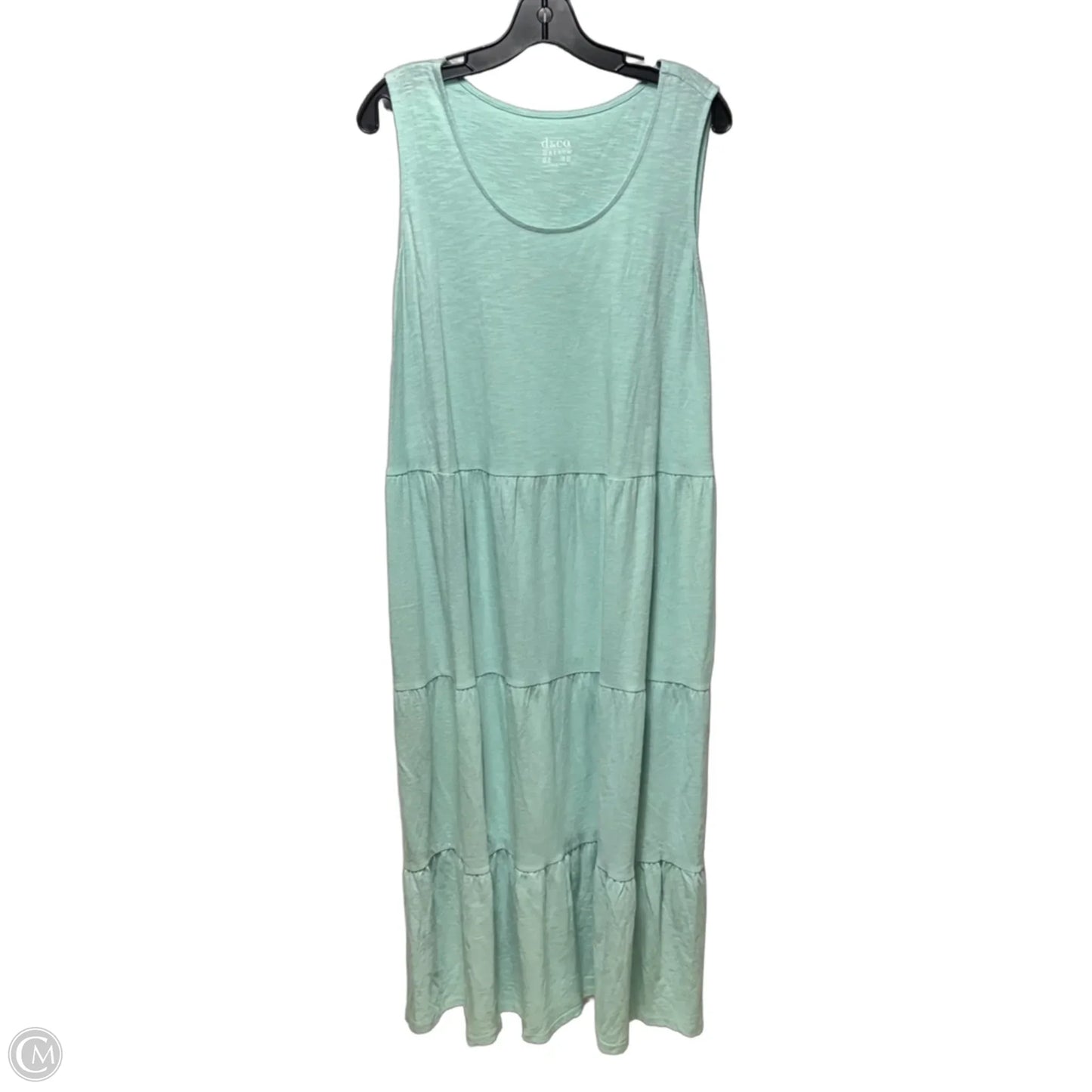 Tiered Dress Casual Maxi By Denim And Co Qvc In Aqua, Size: 1x