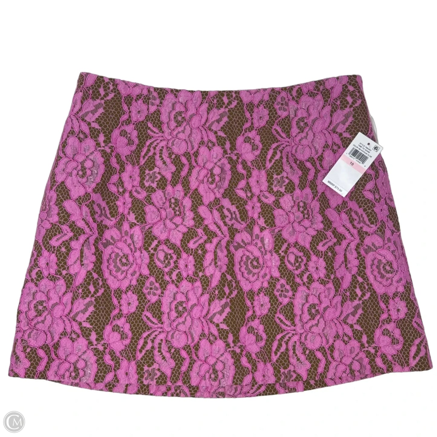 Lace Skirt Mini & Short By Cece In Green & Pink, Size: 10