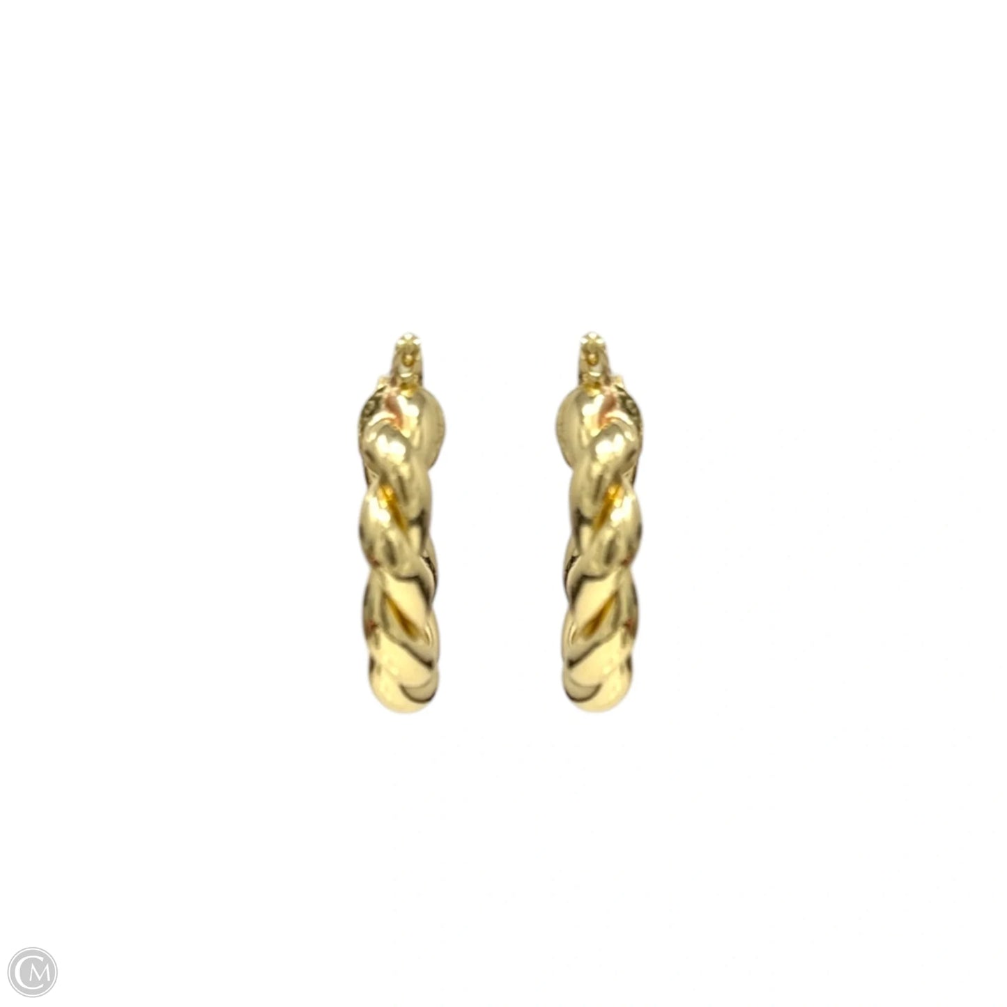 Gold Tone Twisted Hoop Earrings