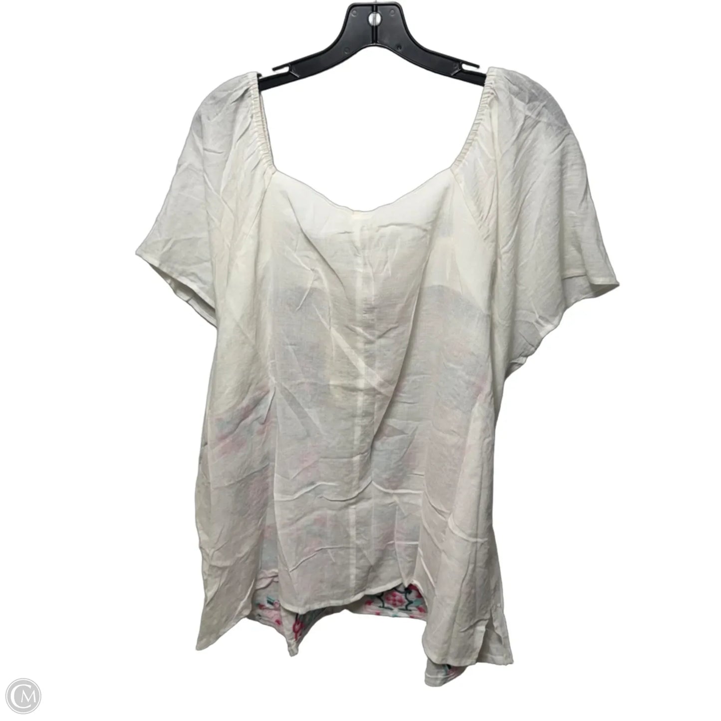 Top Short Sleeve By Savanna Jane In Pink & White, Size: 3x