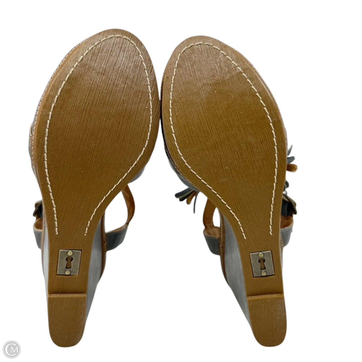 Philadelphia Leather Tassel Wedge Sandals By Schuler & Sons X Anthropologie In Grey, Size: 8