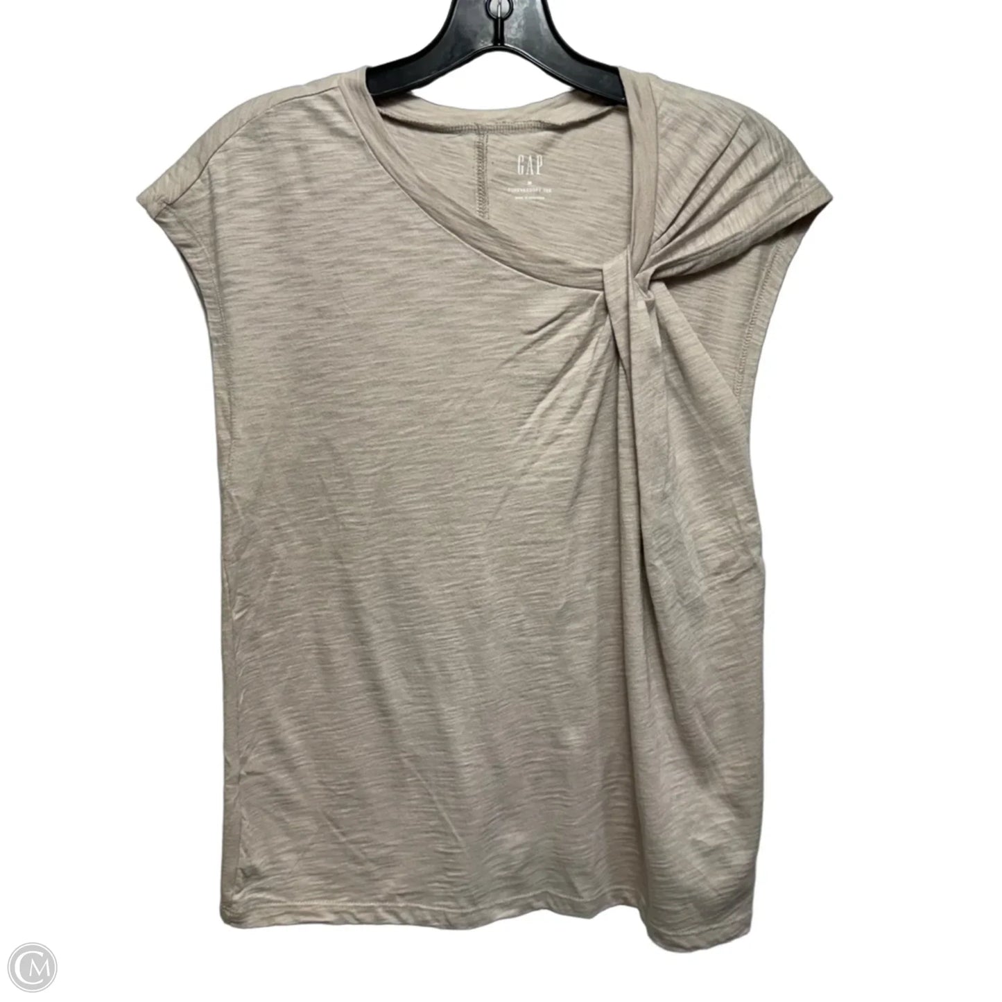 Top Short Sleeve Basic By Gap In Taupe, Size: M