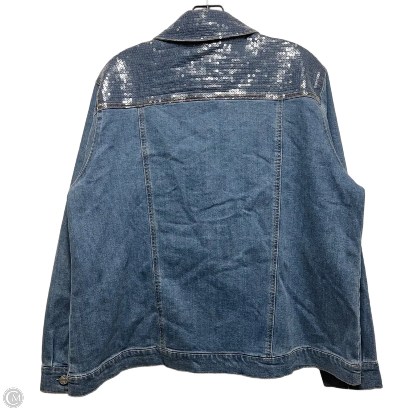 Jacket Denim By Cato In Blue Denim, Size: Xl