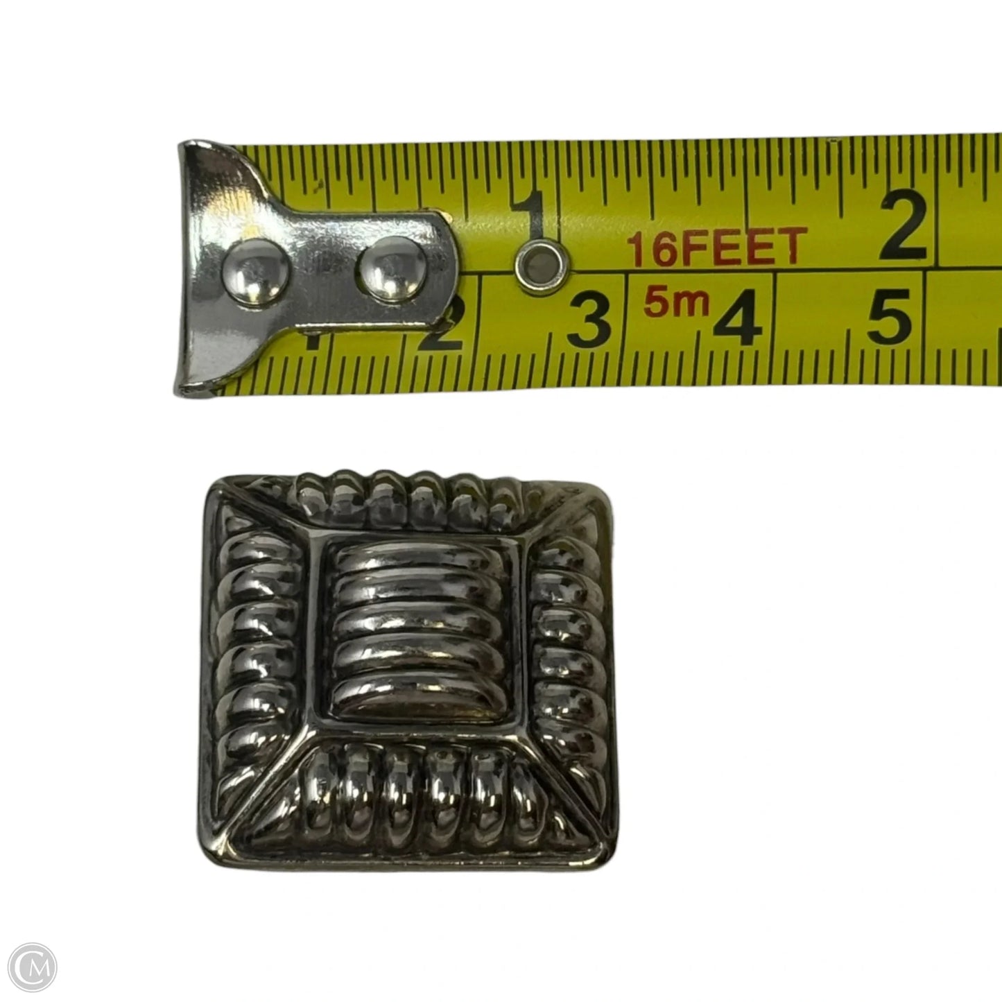 Square Cable Silver Tone Clip On Earrings