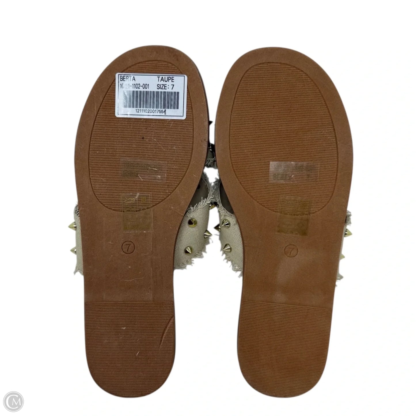 Berta Flat Slide Sandals By Shu Shop In Taupe, Size: 7