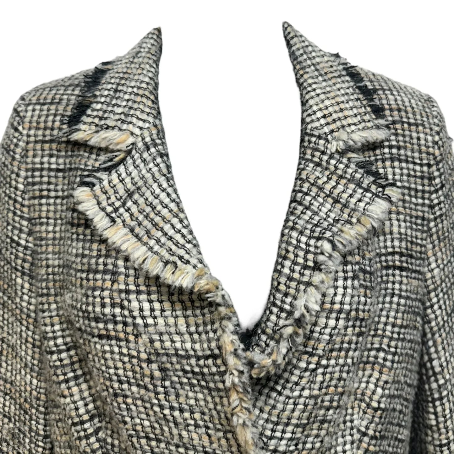 Wool Mohair Tweed Blazer Designer By Escada In Multi-colored, Size: S