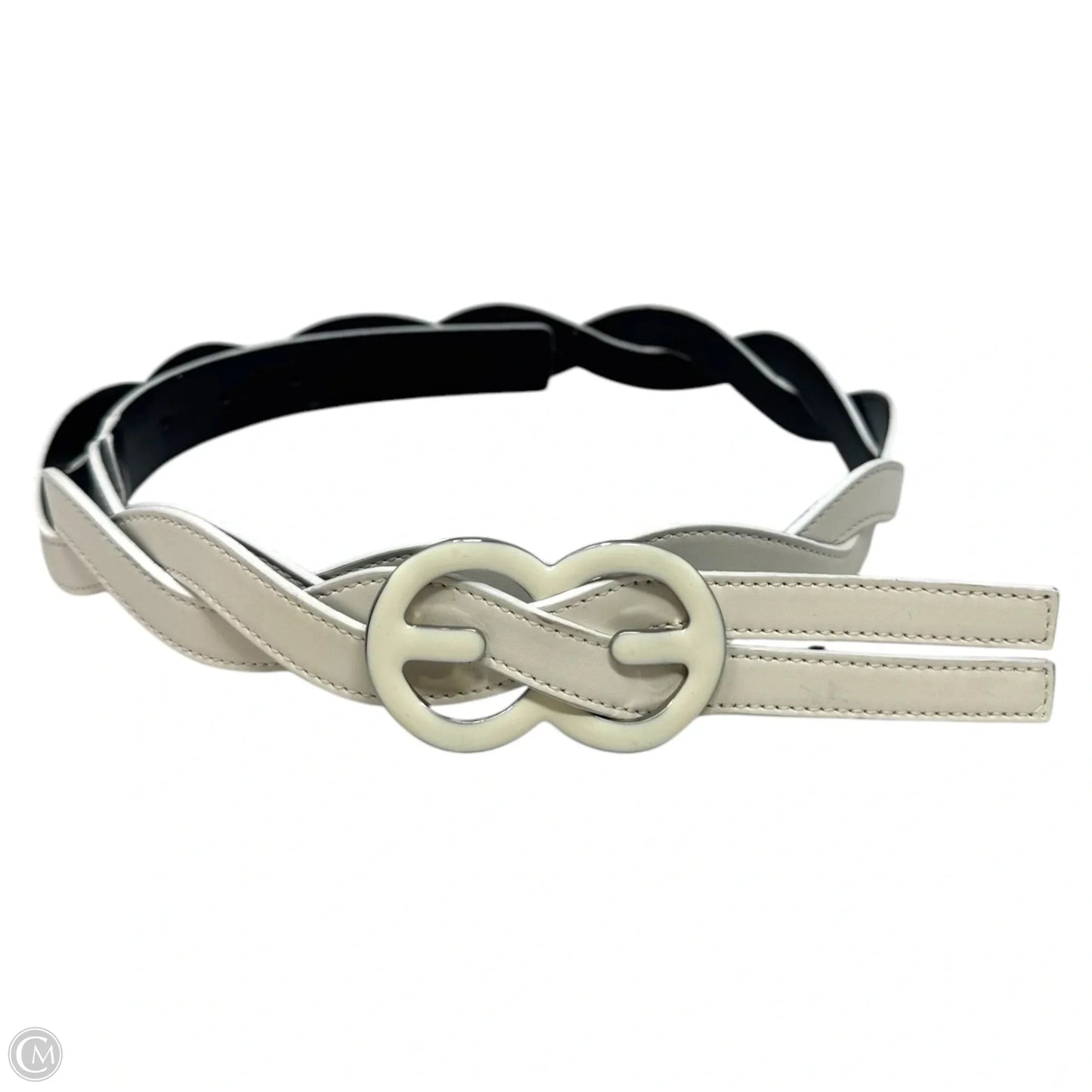 Enamel Logo Buckle Leather Belt Designer By Escada, Size: Small
