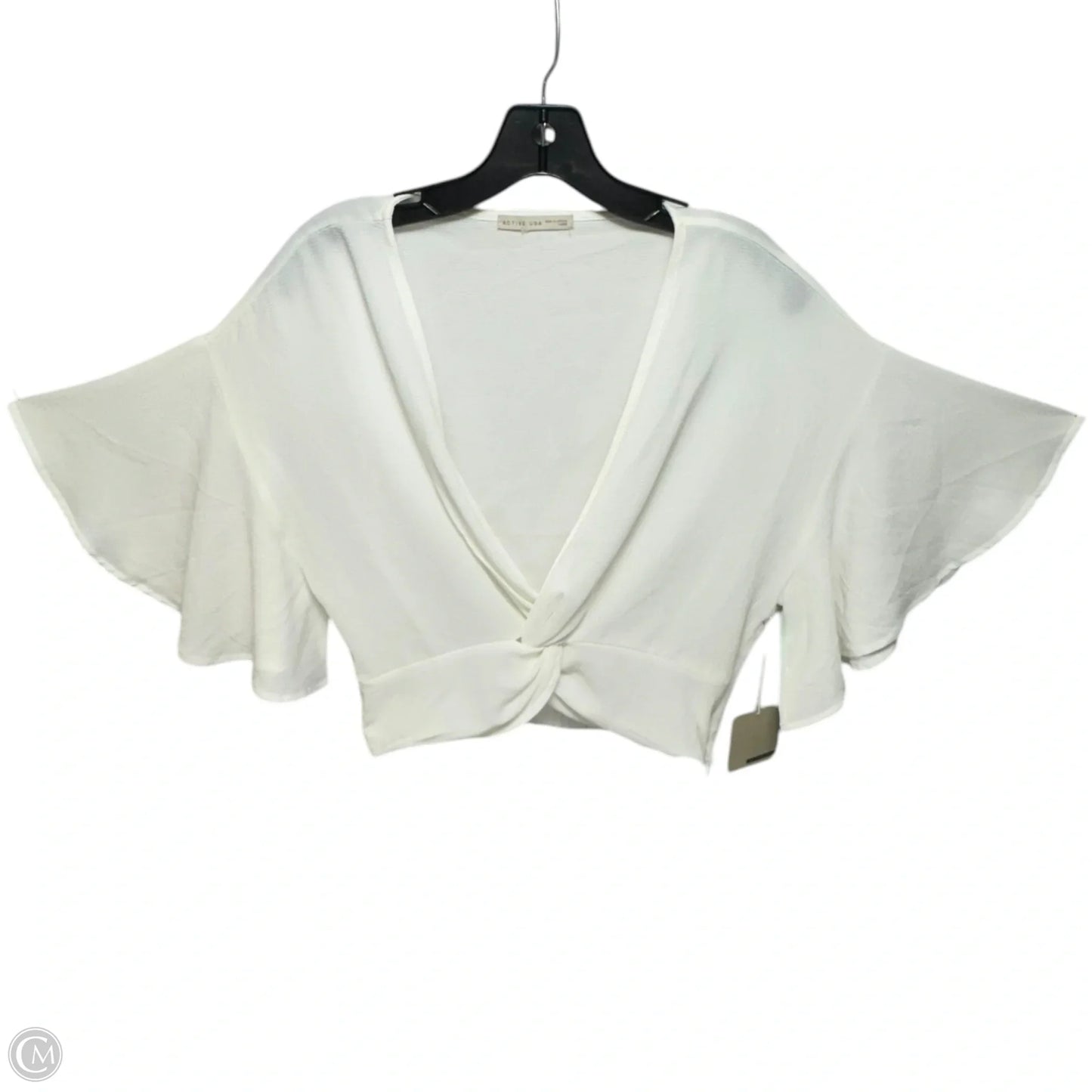 Top Short Sleeve By Active Usa In Cream, Size: L