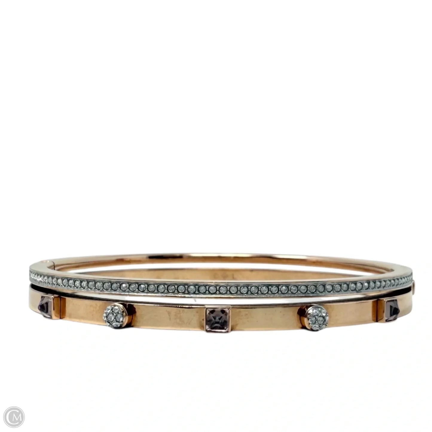 White Rose-Gold Plated Thrilling Bangle Bracelet By Swarovski
