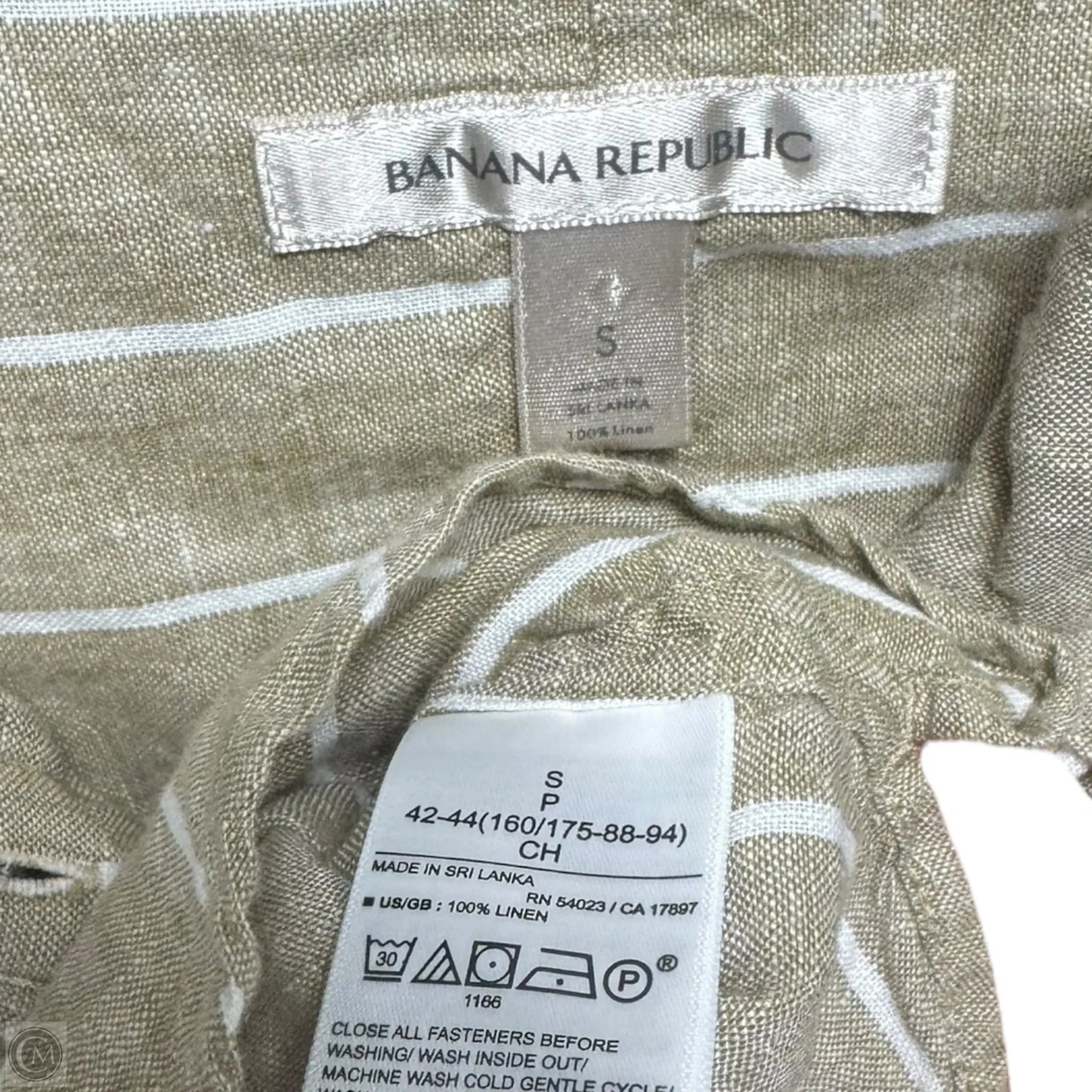Linen Top Long Sleeve By Banana Republic In Striped Pattern, Size: S