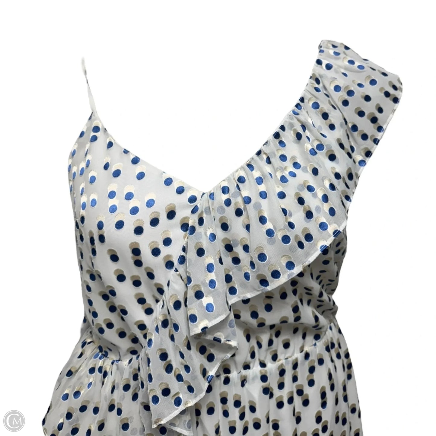 Madelina Dress Designer By Lilly Pulitzer In Bennet Blue Polkadot, Size: M