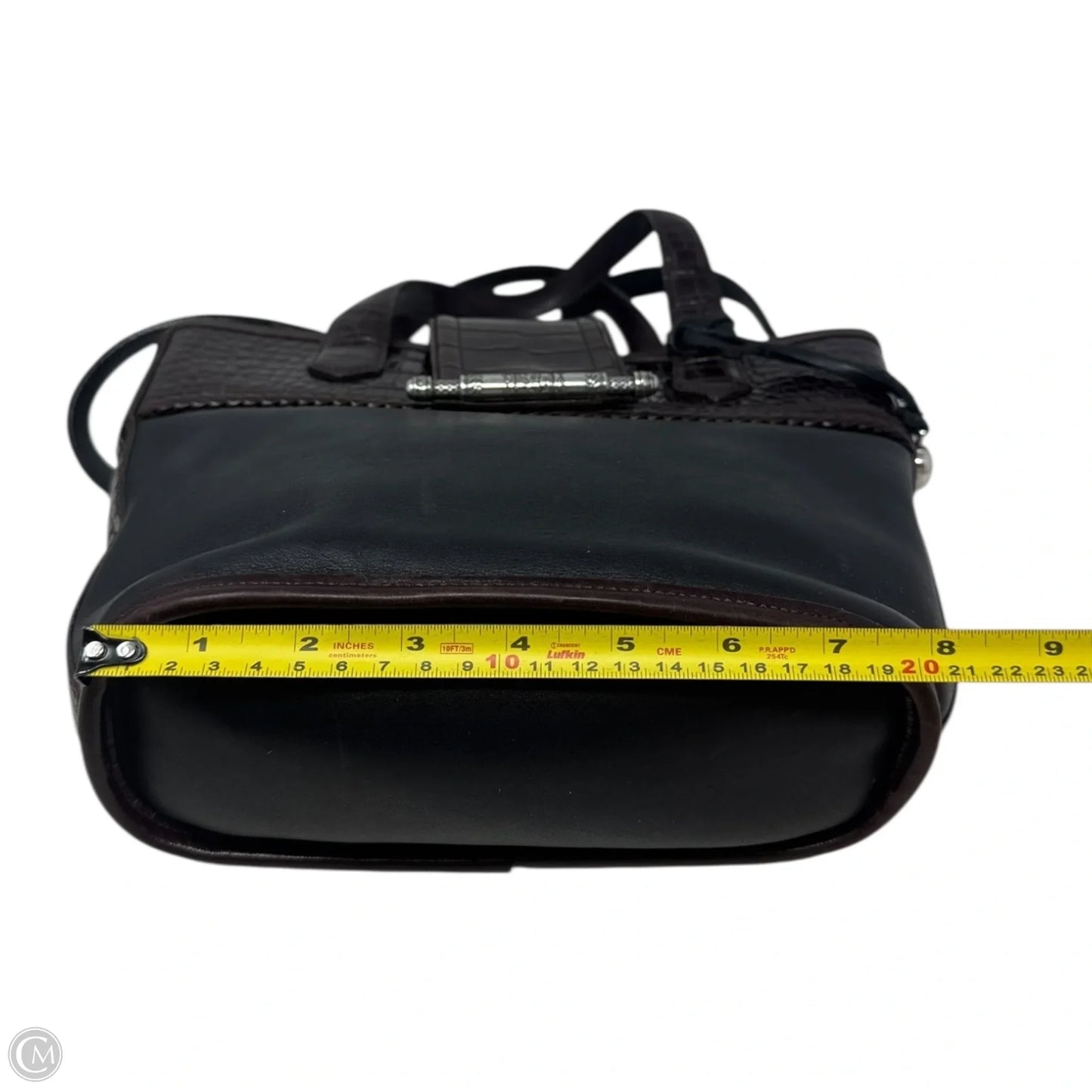 Slim Leather Bucket Handbag Designer By Brighton, Size: Medium