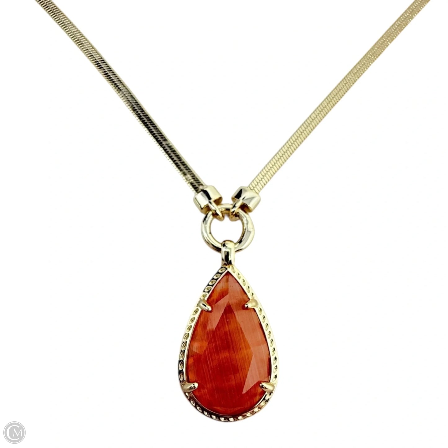 Gold Plated Kiri Coral Tear Drop Necklace By Kendra Scott