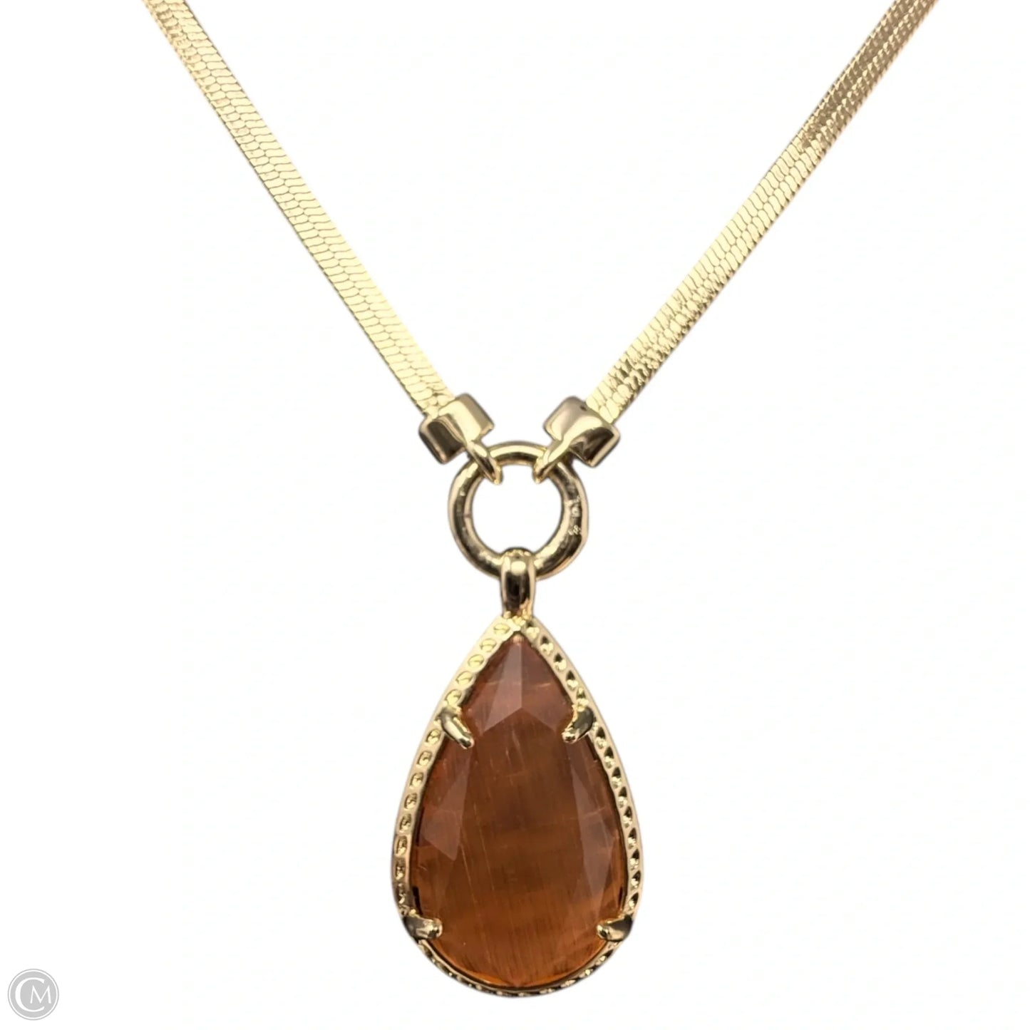 Gold Plated Kiri Coral Tear Drop Necklace By Kendra Scott