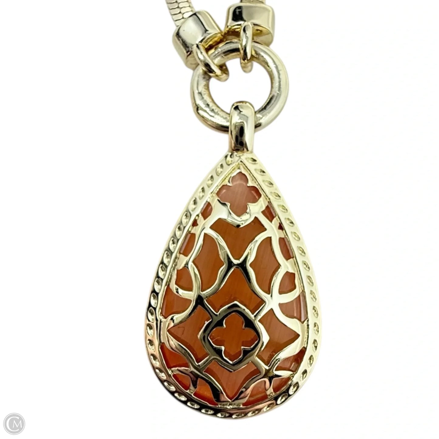 Gold Plated Kiri Coral Tear Drop Necklace By Kendra Scott